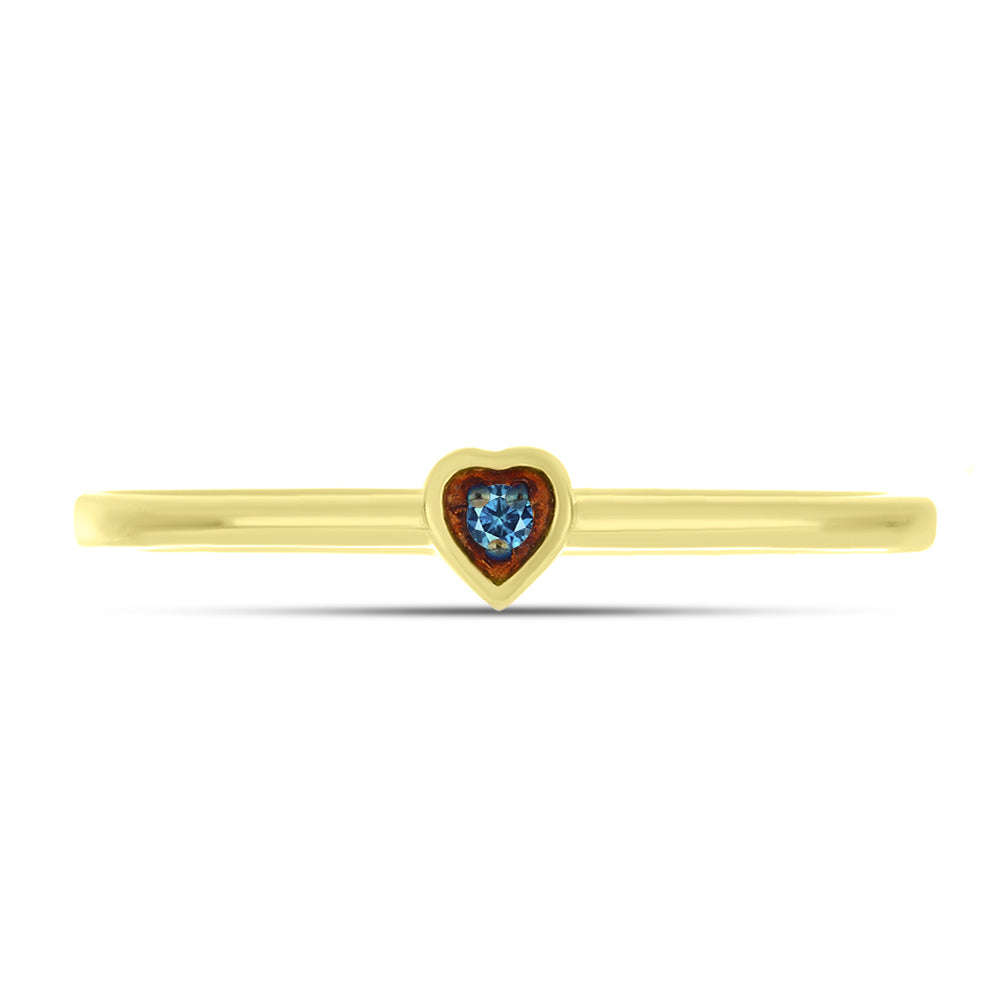 Goldplattierter Silberring mit blauem Diamant 1 