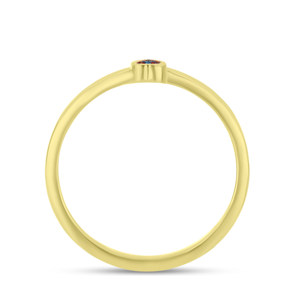 Goldplattierter Silberring mit blauem Diamant 2 