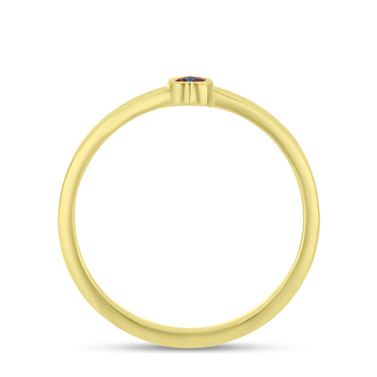 Goldplattierter Silberring mit blauem Diamant