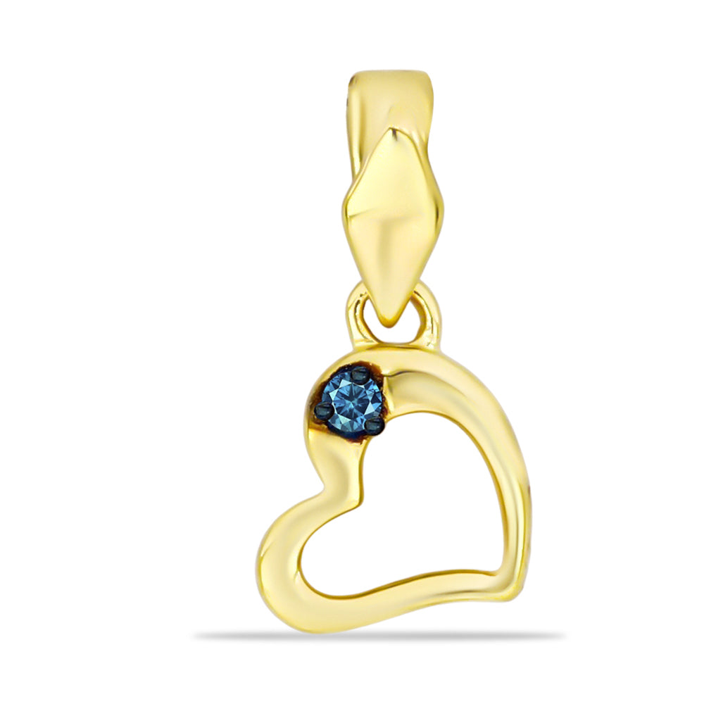 Goldplattierter Silberanhänger mit blauem Diamant