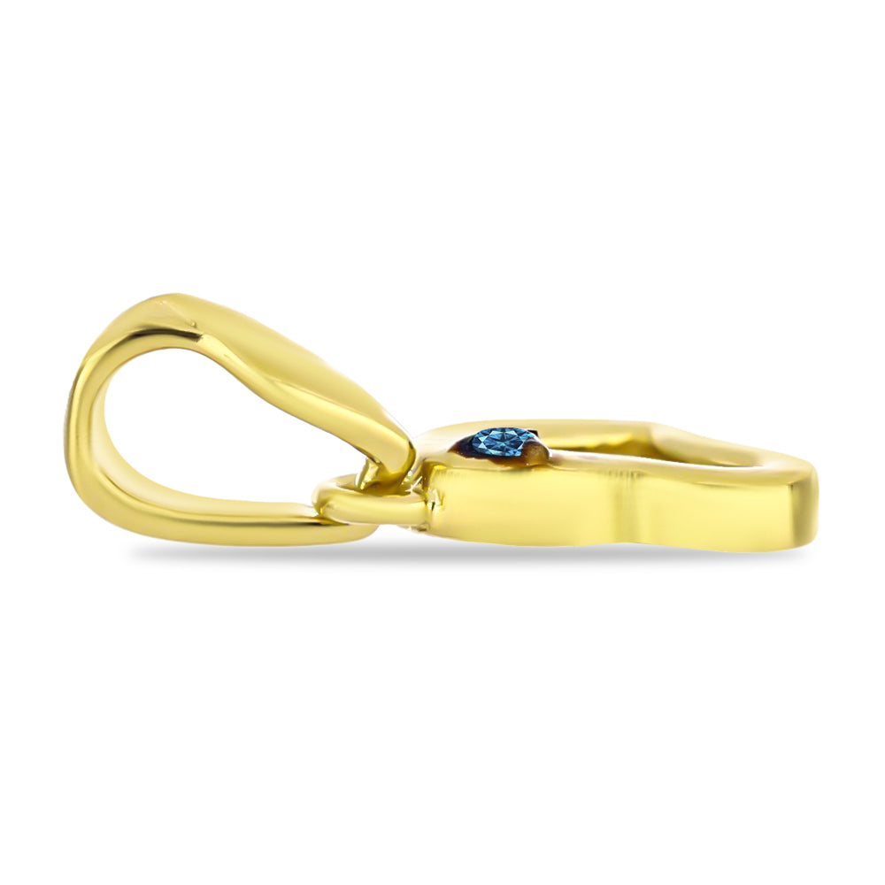 Goldplattierter Silberanhänger mit blauem Diamant 2 