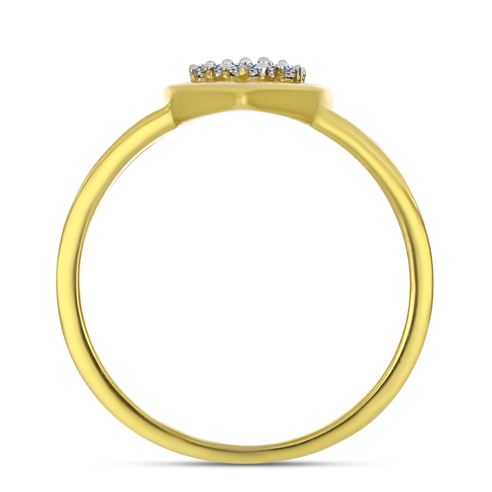 Goldplattierter Silberring mit weißem Diamant