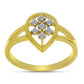 Goldplattierter Silberring mit weißem Diamant