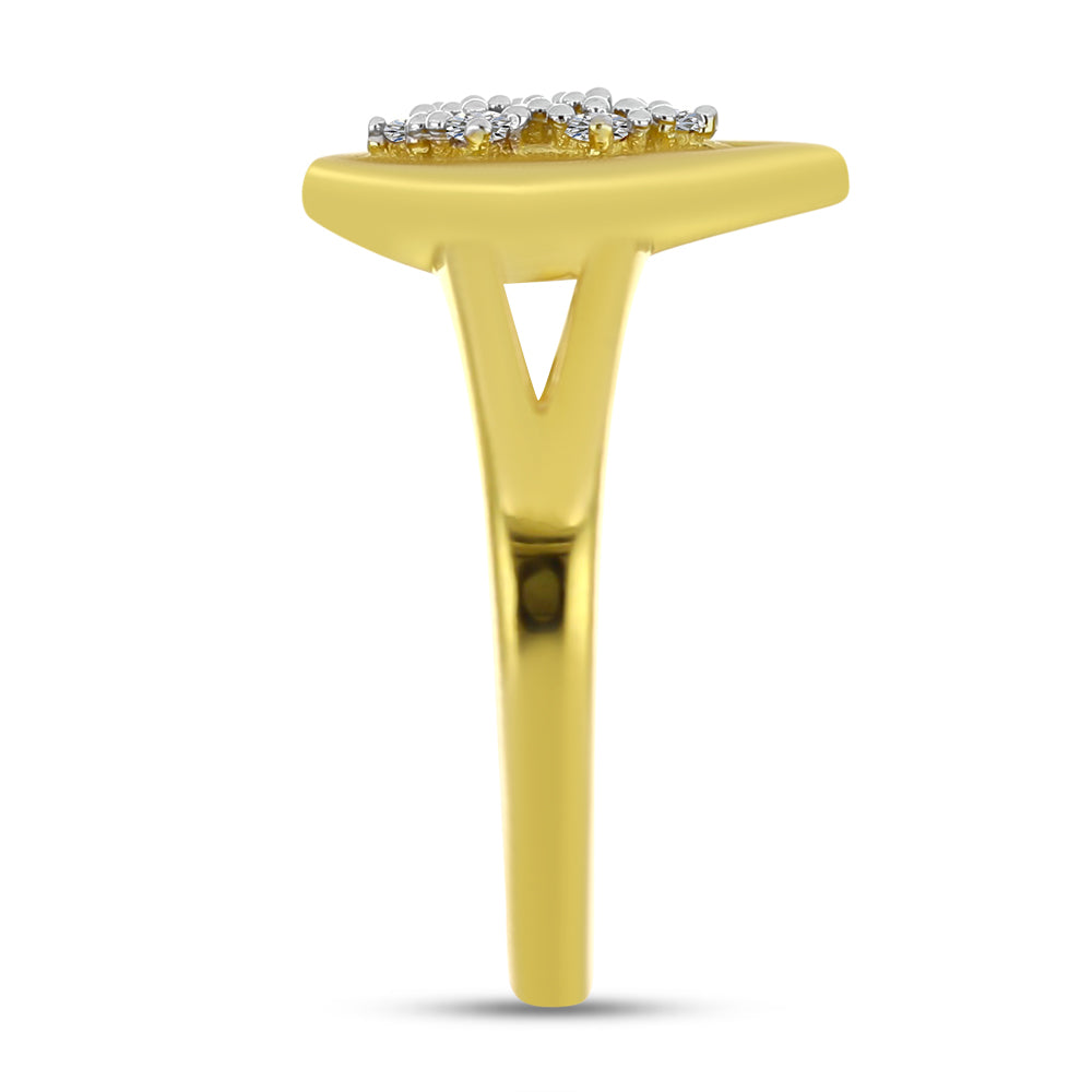 Goldplattierter Silberring mit weißem Diamant 4 