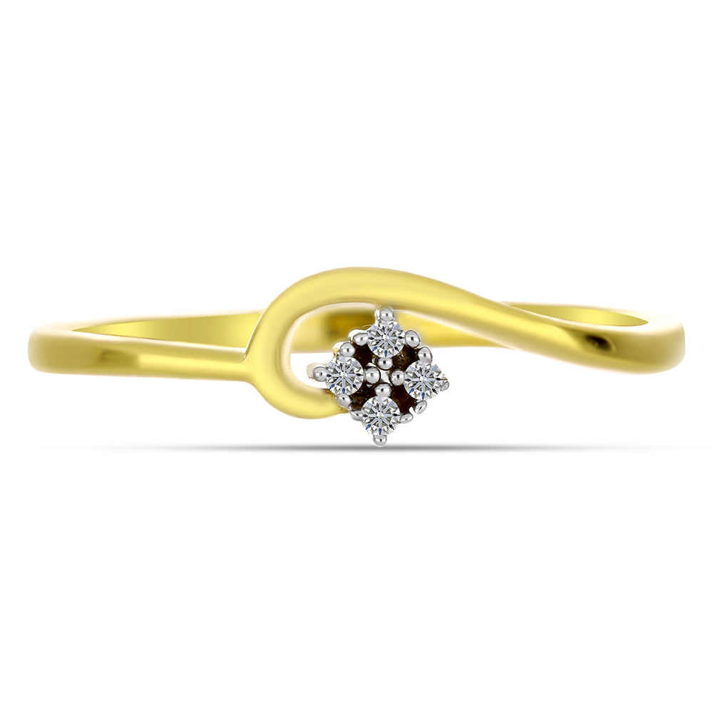 Goldplattierter Silberring mit weißem Diamant 1 