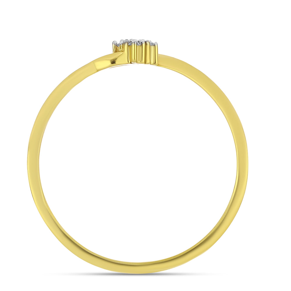 Goldplattierter Silberring mit weißem Diamant 2 
