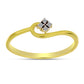 Goldplattierter Silberring mit weißem Diamant