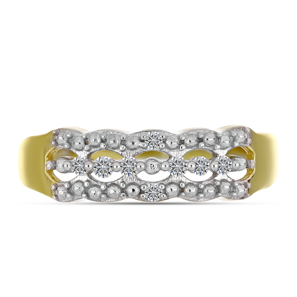 Goldplattierter Silberring mit weißem Diamant 5 