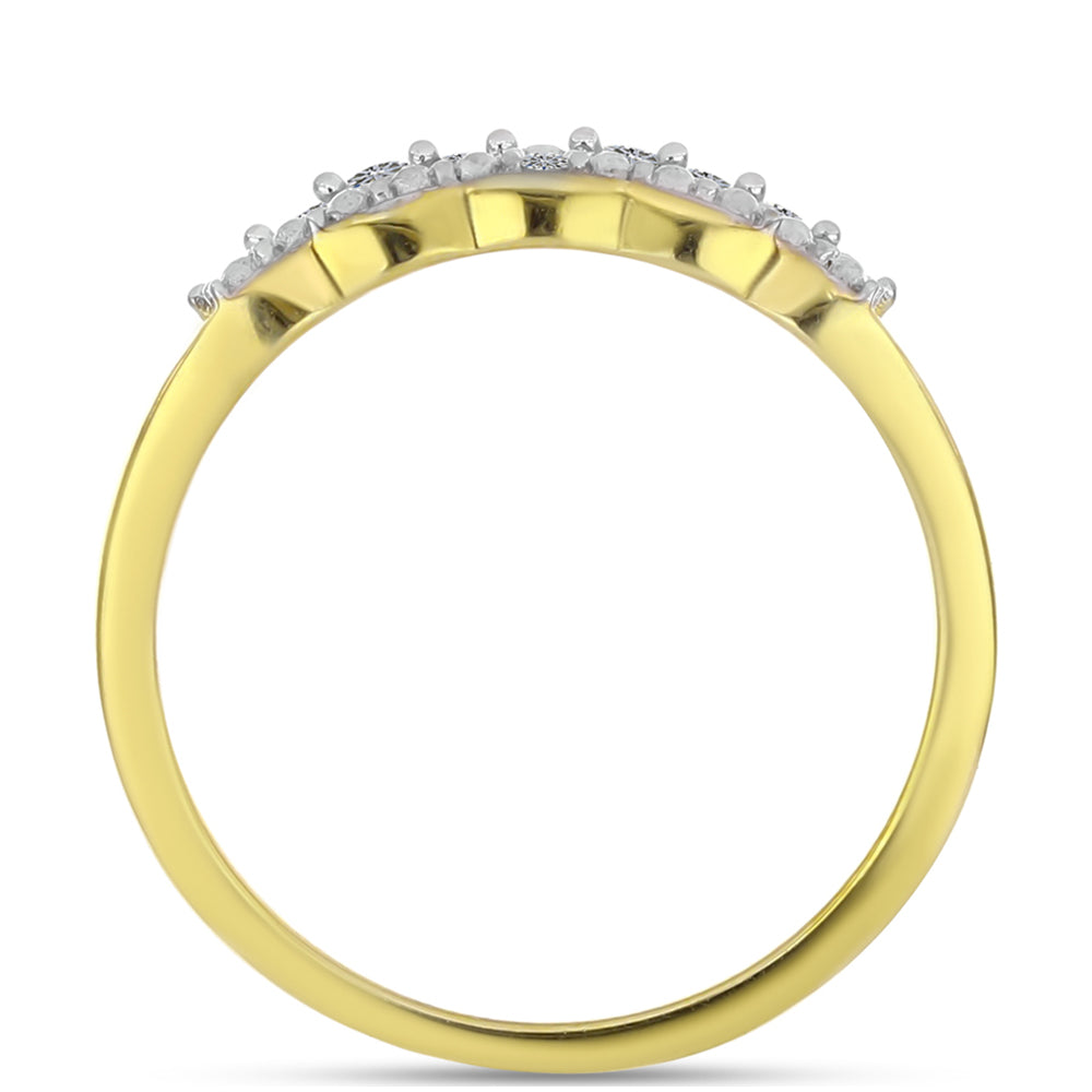 Goldplattierter Silberring mit weißem Diamant