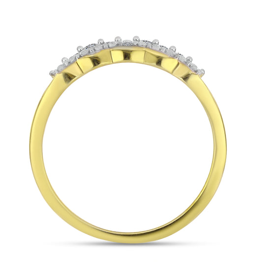 Goldplattierter Silberring mit weißem Diamant