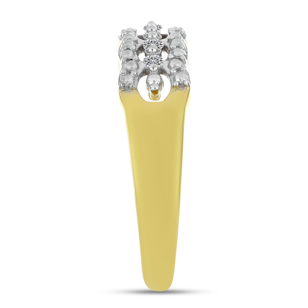 Goldplattierter Silberring mit weißem Diamant 4 