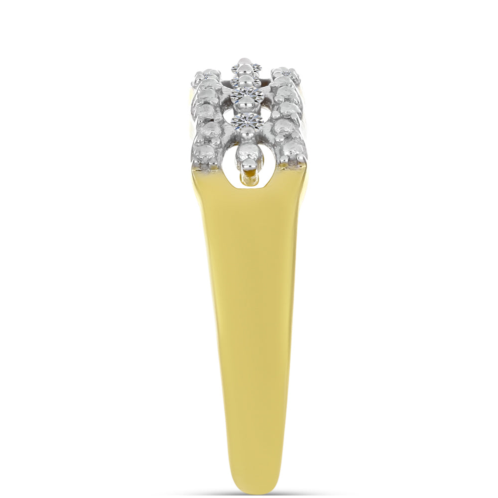Goldplattierter Silberring mit weißem Diamant 8 