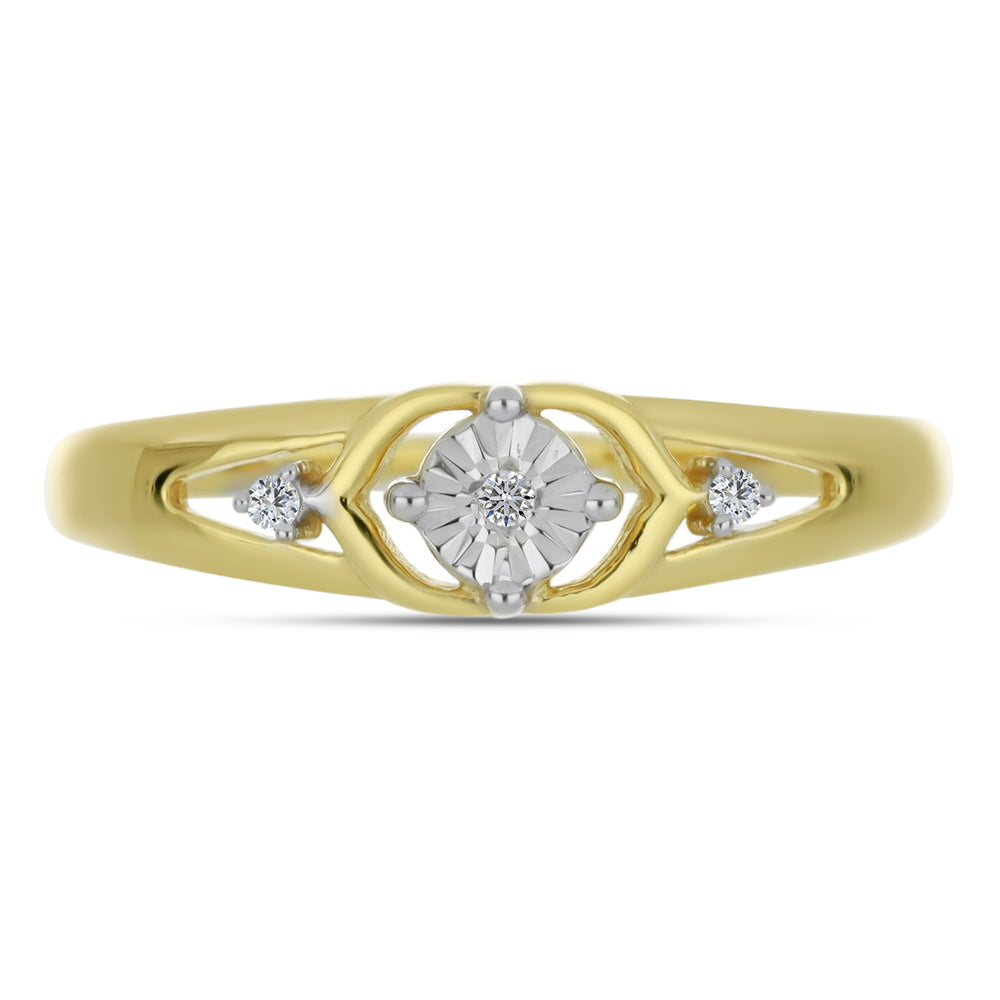 Goldplattierter Silberring mit weißem Diamant und weißem Zirkon 1 