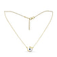 Goldplattierte Silberhalskette mit blauem Diamant und weißem Zirkon