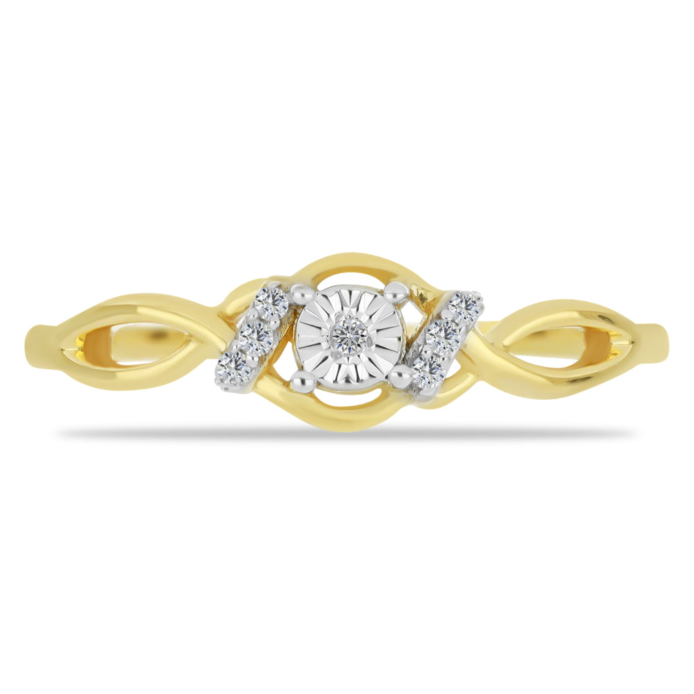 Goldplattierter Silberring mit weißem Diamant und weißem Zirkon 1 