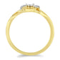 Goldplattierter Silberring mit weißem Diamant und weißem Zirkon