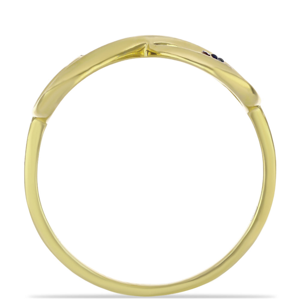 Goldplattierter Silberring mit blauem Diamant 6 