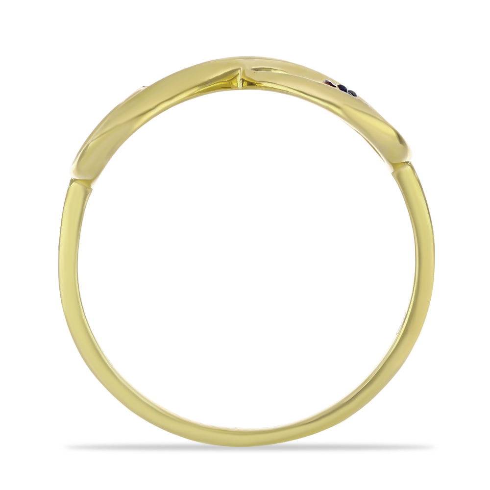 Goldplattierter Silberring mit blauem Diamant 2 