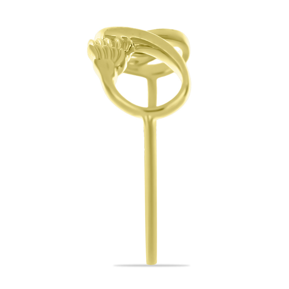 Goldplattierter Silberring mit blauem Diamant 4 