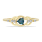 Goldplattierter Silberring mit blauem Diamant und weißem Zirkon