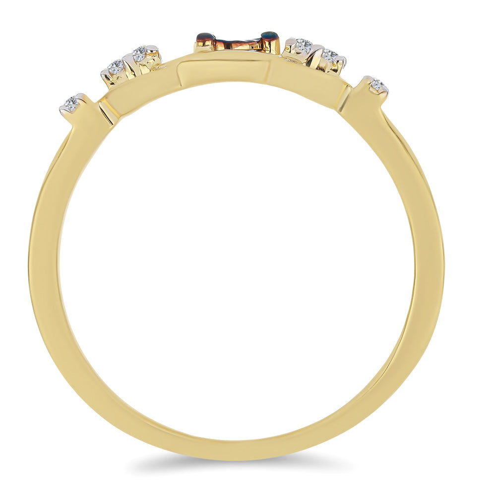 Goldplattierter Silberring mit blauem Diamant und weißem Zirkon