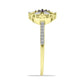 Goldplattierter Silberring mit rotem Diamant und weißem Zirkon