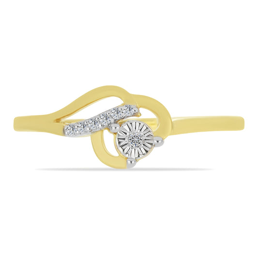 Goldplattierter Silberring mit weißem Diamant und weißem Zirkon