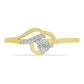 Goldplattierter Silberring mit weißem Diamant und weißem Zirkon