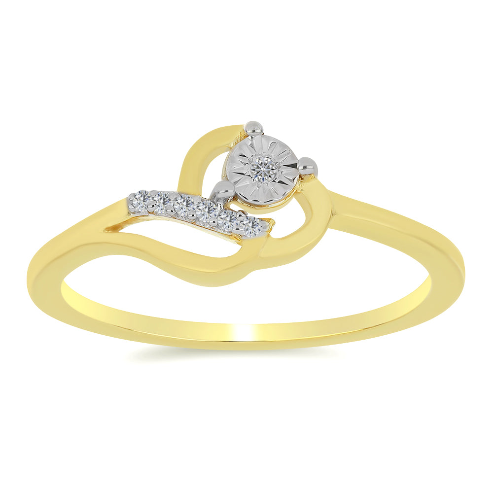 Goldplattierter Silberring mit weißem Diamant und weißem Zirkon 3 