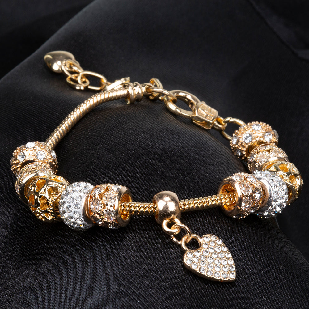 Armband aus goldplattiertesr Legierung mit weißem Emporia® Kristall
