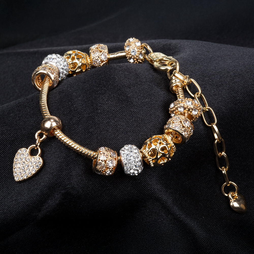 Armband aus goldplattiertesr Legierung mit weißem Emporia® Kristall