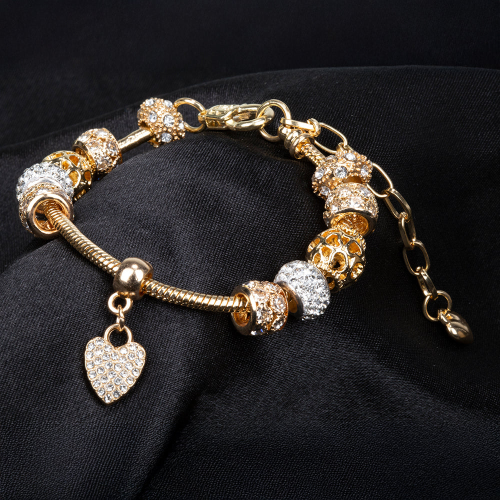 Armband aus goldplattiertesr Legierung mit weißem Emporia® Kristall 5 