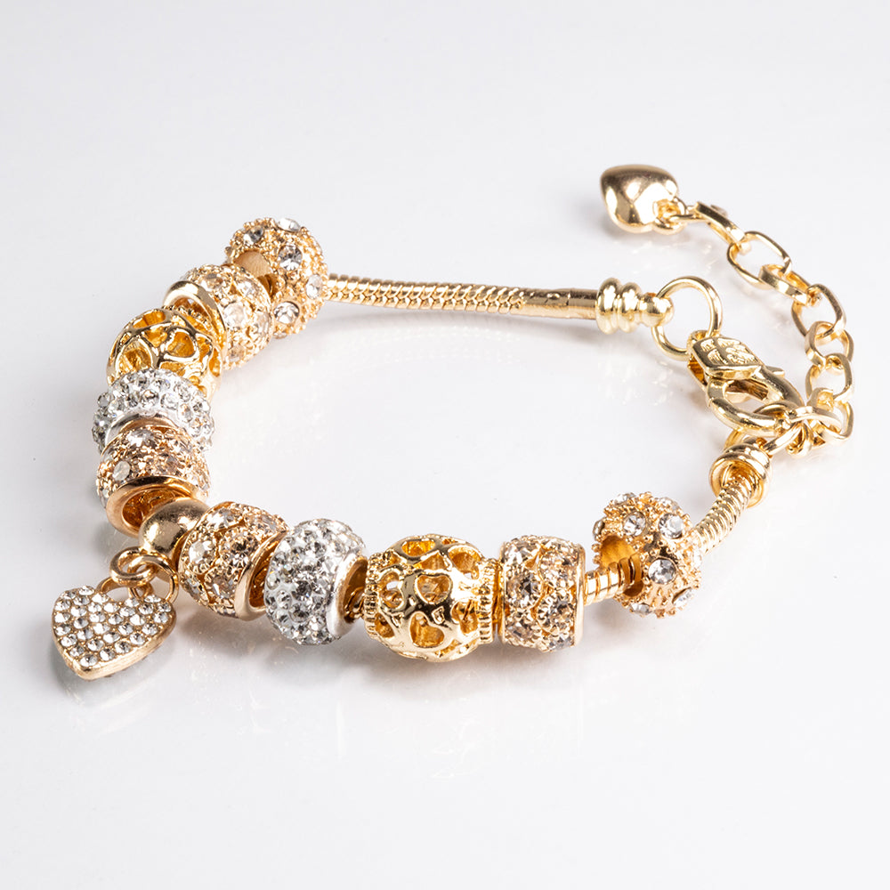 Armband aus goldplattiertesr Legierung mit weißem Emporia® Kristall
