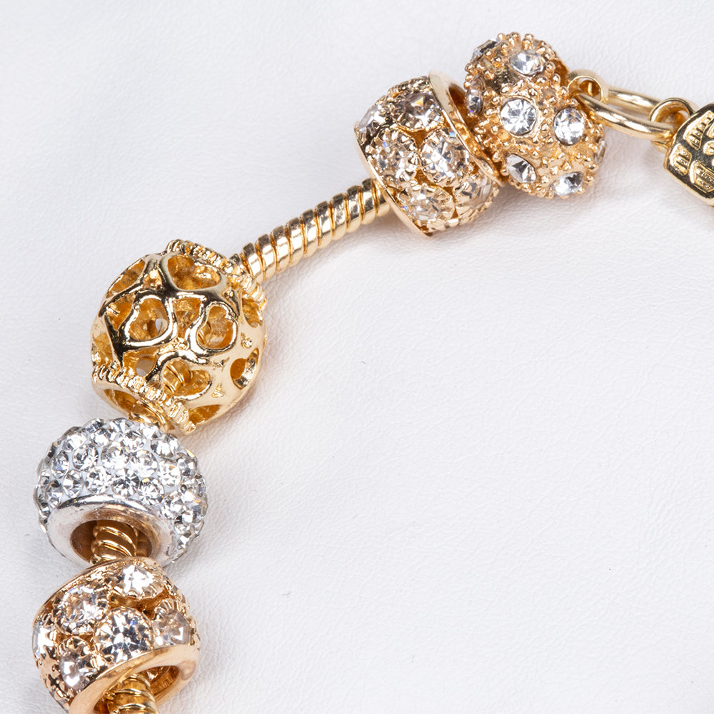 Armband aus goldplattiertesr Legierung mit weißem Emporia® Kristall