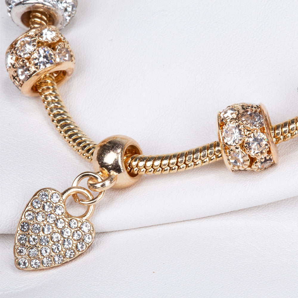 Armband aus goldplattiertesr Legierung mit weißem Emporia® Kristall 7 