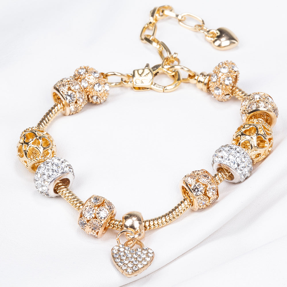 Armband aus goldplattiertesr Legierung mit weißem Emporia® Kristall 9 