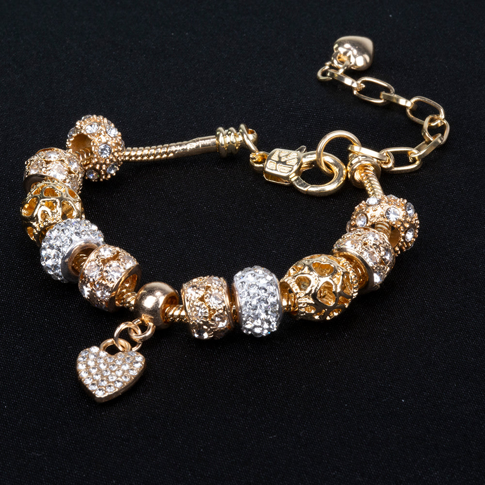 Armband aus goldplattiertesr Legierung mit weißem Emporia® Kristall 10 