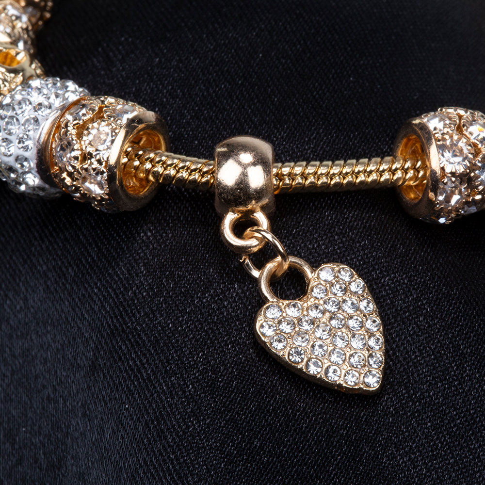 Armband aus goldplattiertesr Legierung mit weißem Emporia® Kristall 12 