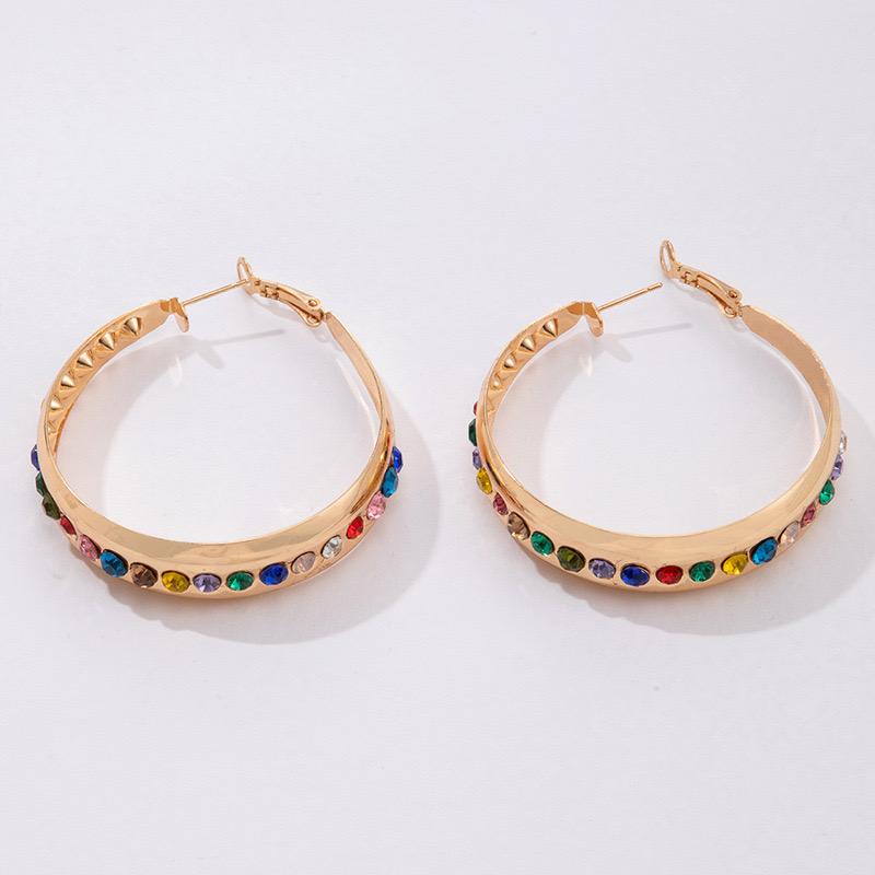 Ohrringe aus goldplattierter Legierung mit rotem Emporia®-Kristall und blauem Emporia®-Kristall 4 