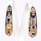 Ohrringe aus goldplattierter Legierung mit rotem Emporia®-Kristall und blauem Emporia®-Kristall