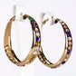Ohrringe aus goldplattierter Legierung mit rotem Emporia®-Kristall und blauem Emporia®-Kristall