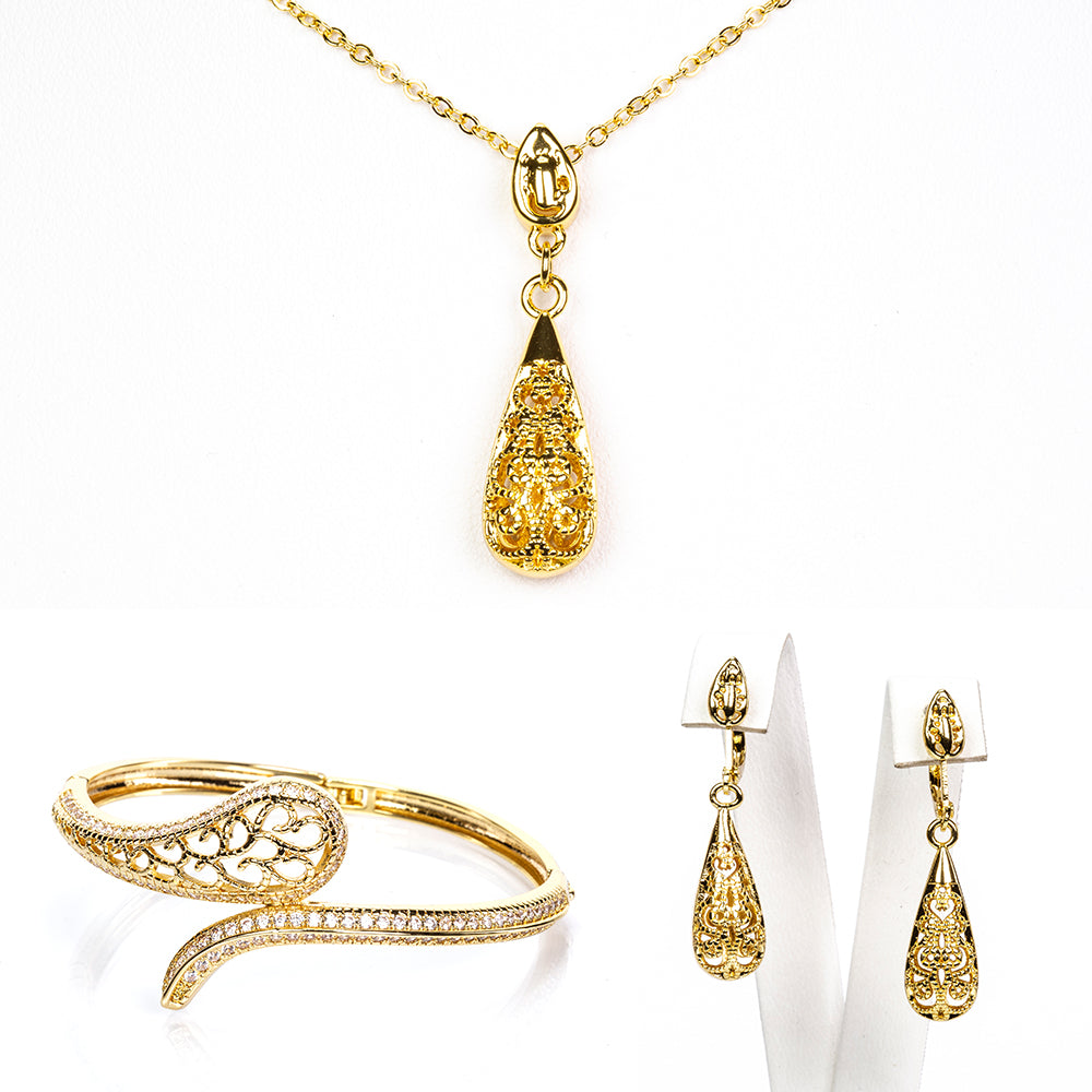 Schmuckgarnitur aus aus goldplattierter Legierung 1 
