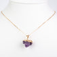 Schmuckgarnitur aus aus goldplattierter Legierung mit Amethyst