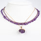Schmuckgarnitur aus aus goldplattierter Legierung mit Amethyst