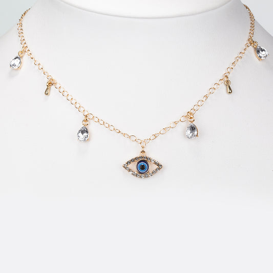 Halskette aus goldplattierter Legierung mit weißem Emporia® Kristall