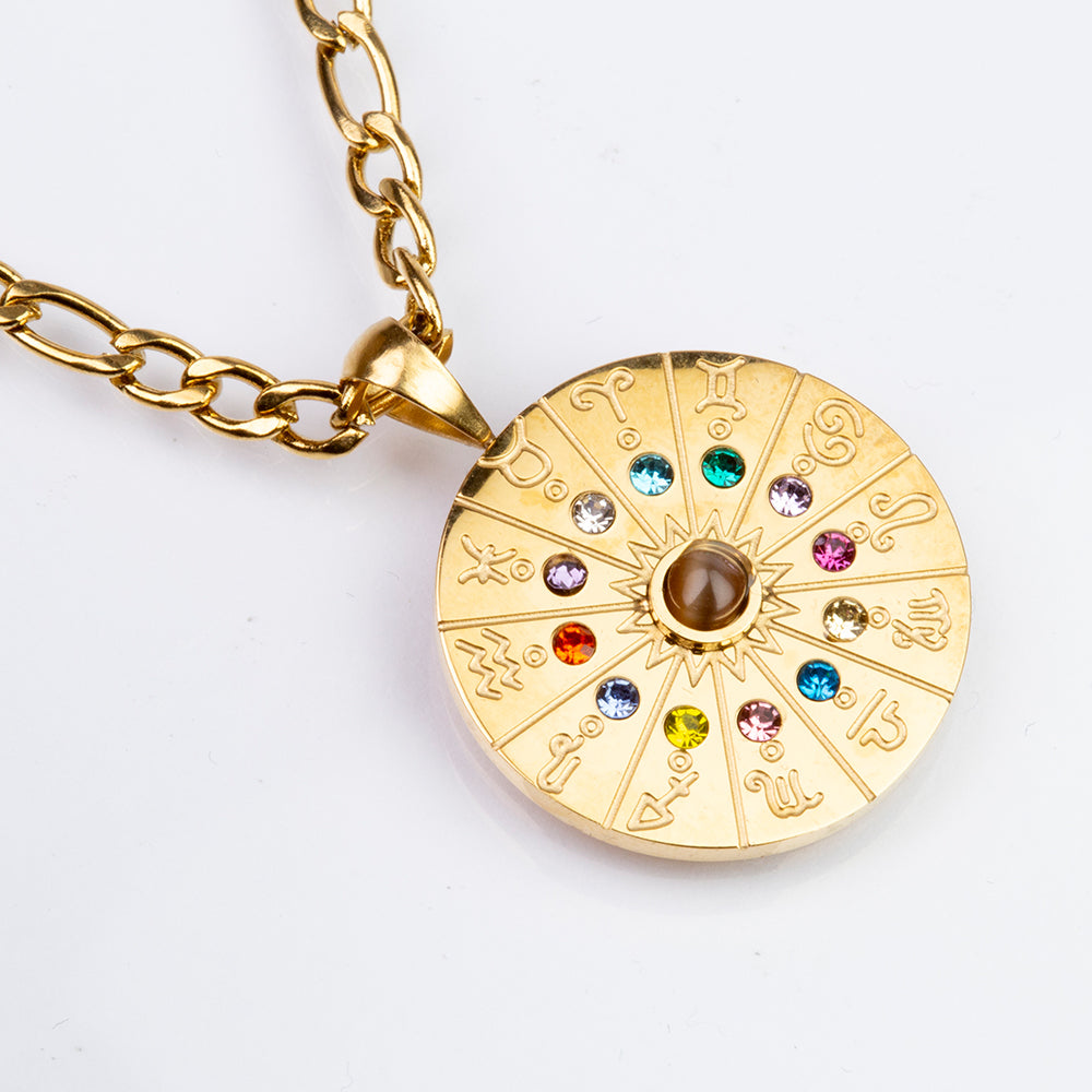 Halskette aus goldplattierter Legierung mit Tigerauge 1 