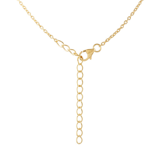 Goldplattierte Silberhalskette mit blauem Diamant
