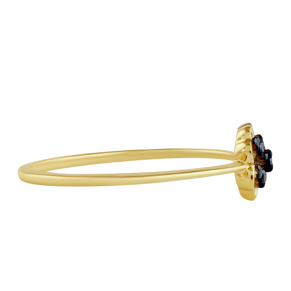 Goldplattierter Silberring mit blauem Diamant 2 