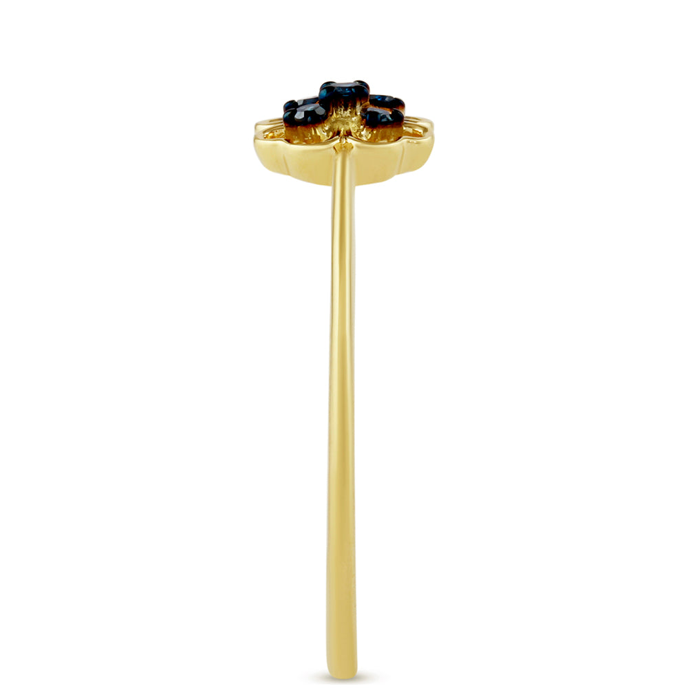 Goldplattierter Silberring mit blauem Diamant 3 