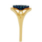 Goldplattierter Silberring mit blauem Diamant